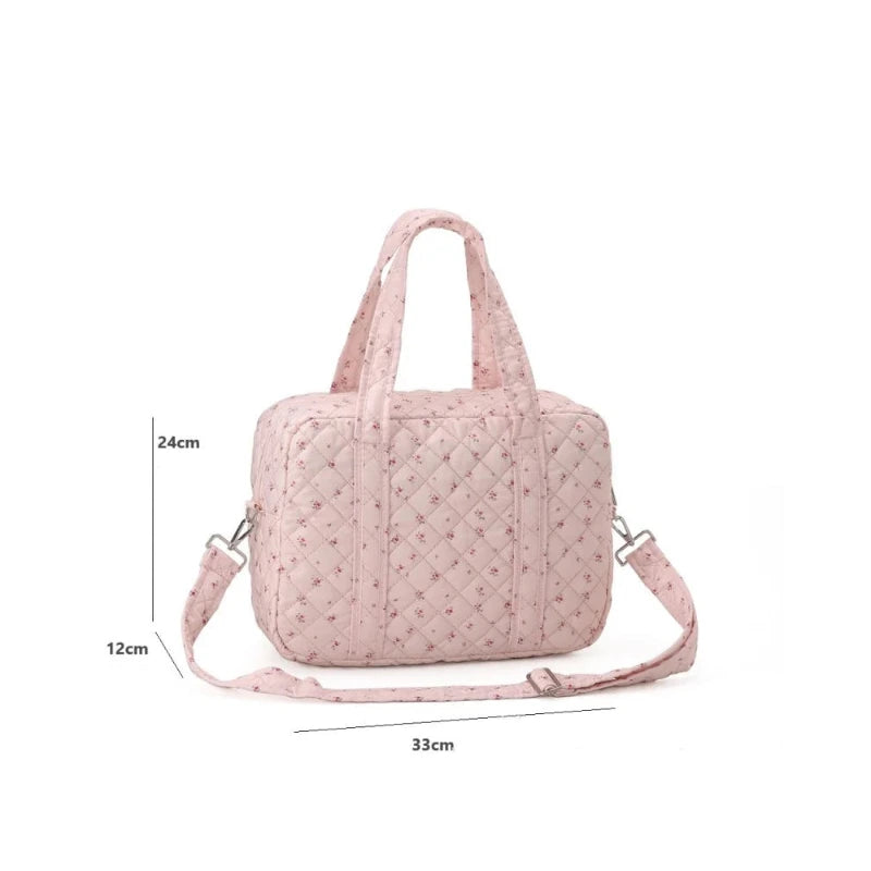 Sac à langer fleuri avec dimensions 33X24X12