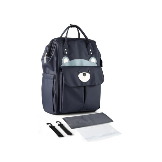 Sac à langer imperméable accroché à une poussette grâce aux sangles incluses