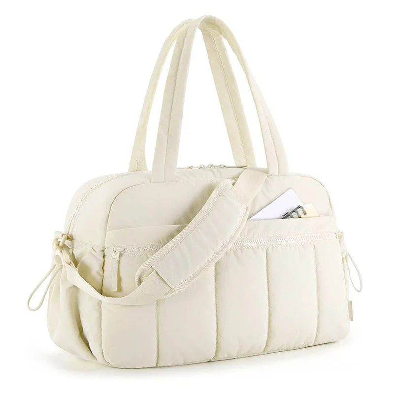 Sac à langer matelassé couleur blanc cassé