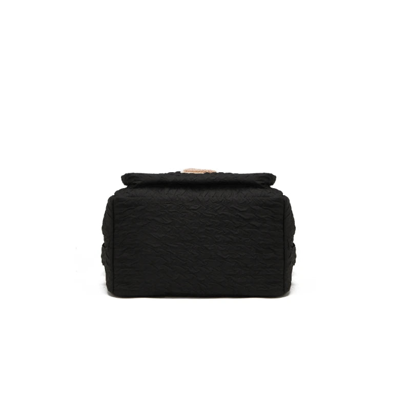 Sac à langer noir motif ourson avec vue dessous 